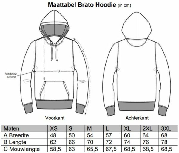 Maattabel Brato Hoodie | Brato