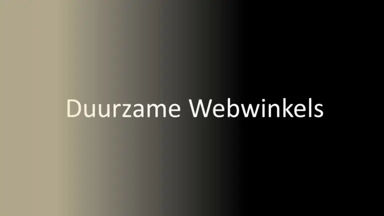 Duurzame webshops