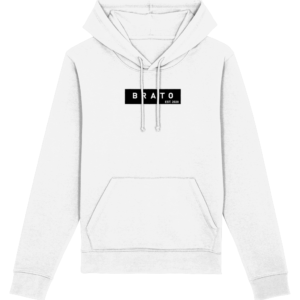 Hoodie - B R A T O met achtergrond - wit