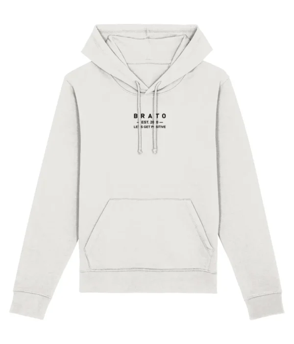 duurzame Hoodie - Let's get positive - vintage wit