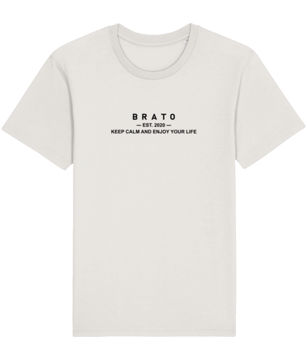 Mannen T-shirt - Keep calm and enjoy your life - vintage wit