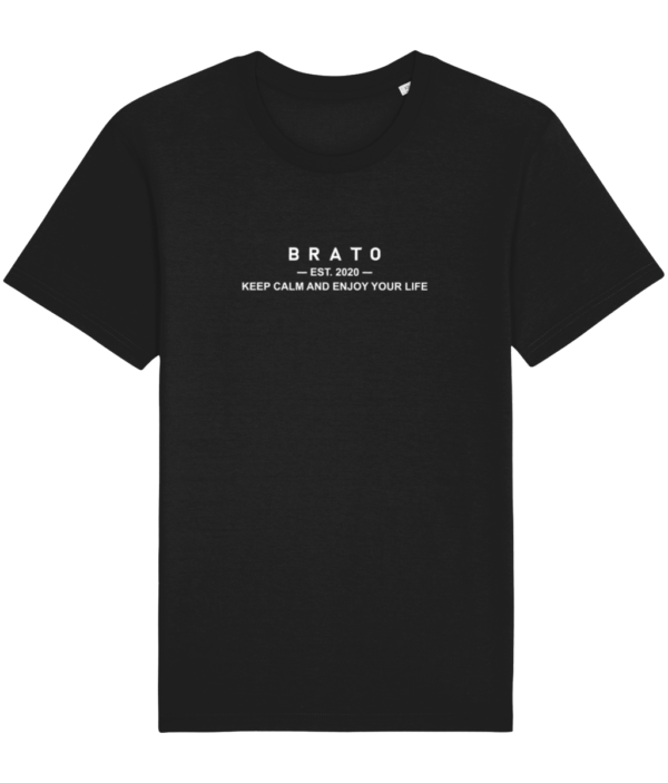 Mannen T-shirt - Keep calm and enjoy your life - zwart