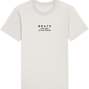 Mannen T-shirt - Let's get positive - vintage wit