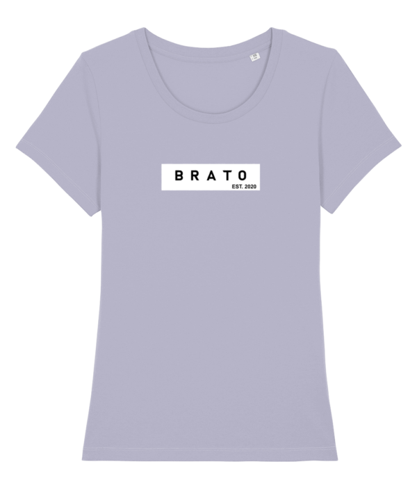 Vrouwen T-shirt - B R A T O met achtergrond - Lavender