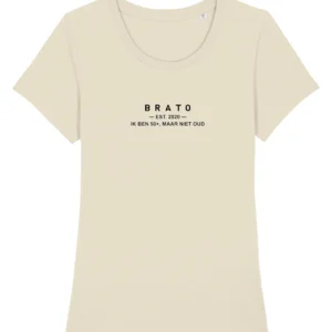 Vrouwen T-shirt - Ik en 50+, maar niet oud - Naturel