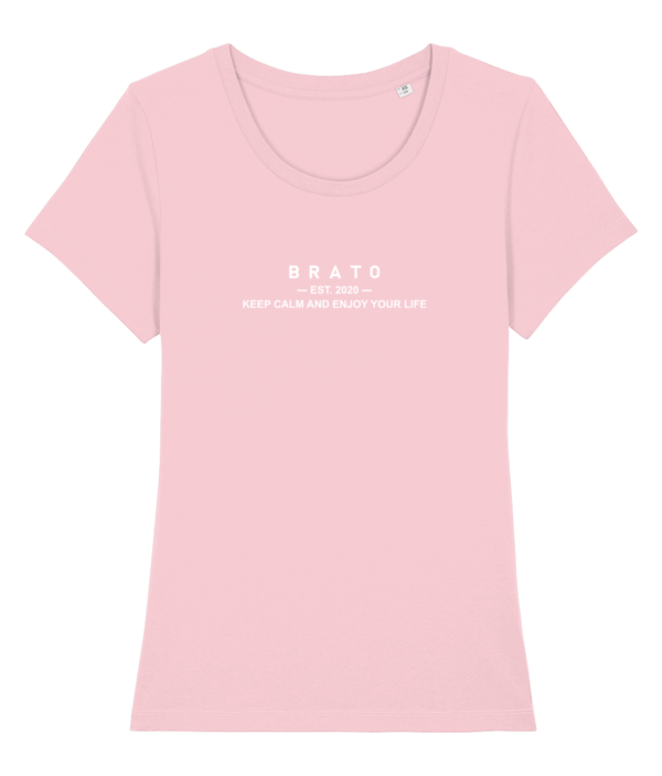 Vrouwen T-shirt - Keep calm and enjoy your life - Licht Roze