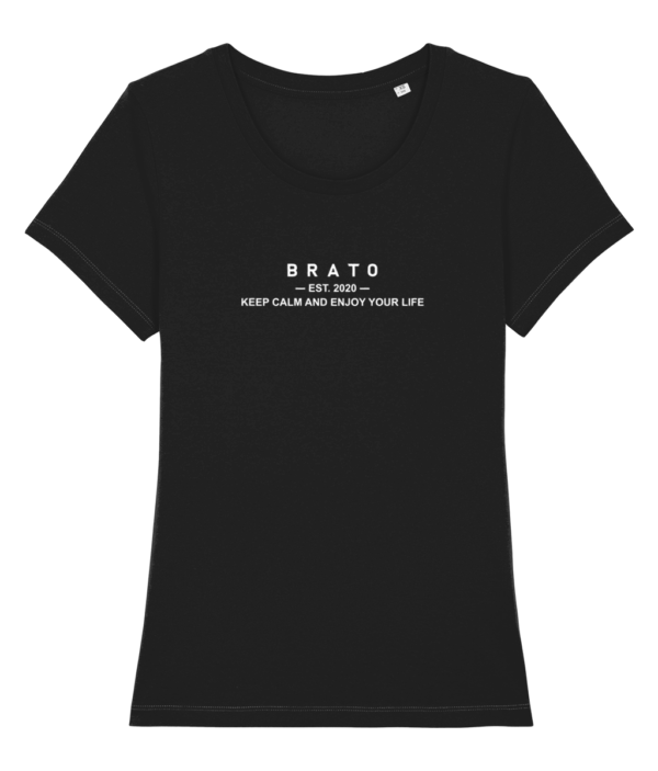 Vrouwen T-shirt - Keep calm and enjoy your life - Zwart