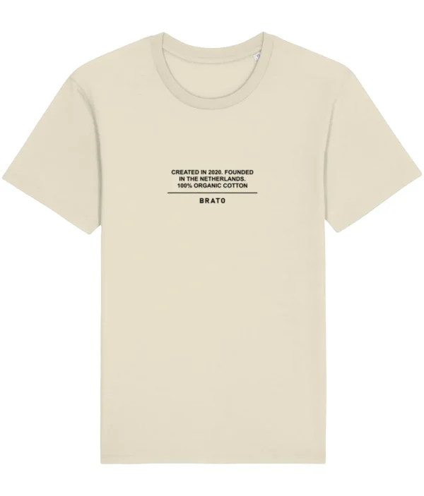 Heren T-shirt - Founded in the netherlands - Naturel raw